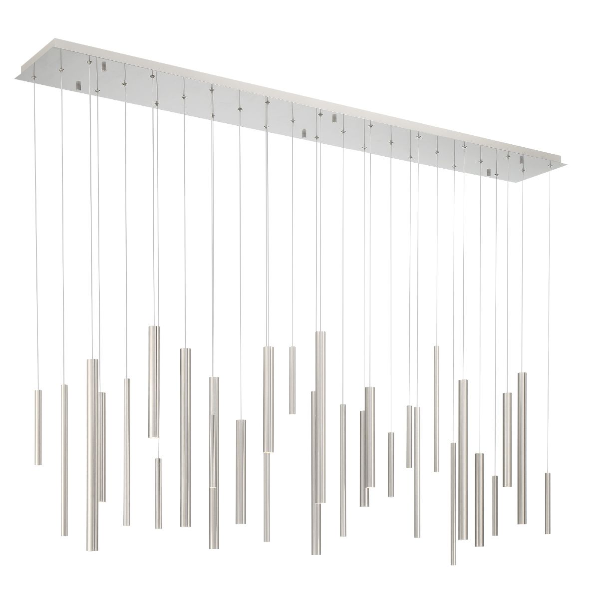 Santana 72 in. 30 Lights LED Chandelier satin nickel Finish - Bees Lighting