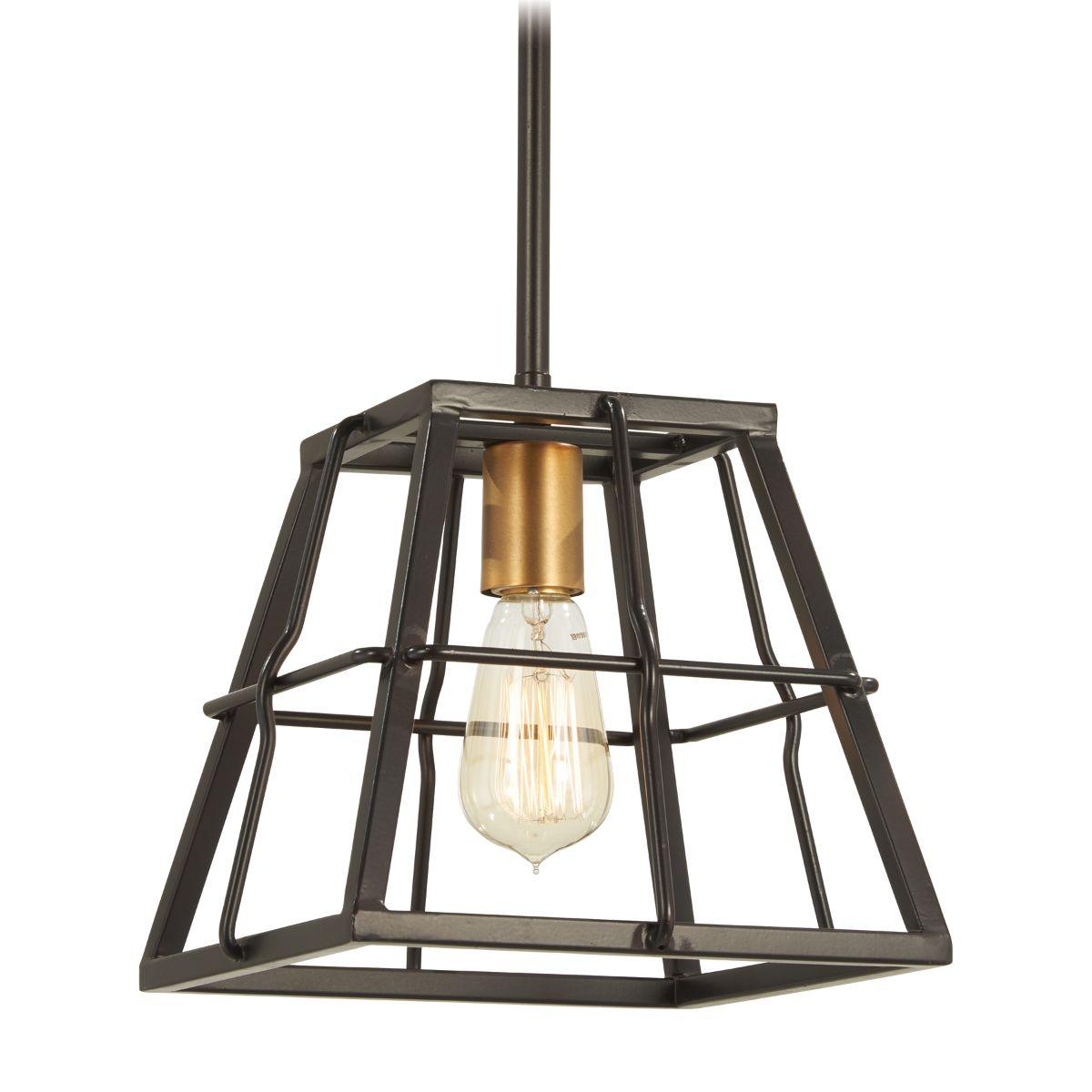 Keely Calle 10 in. Pendant Light Bronze & Brass Finish - Bees Lighting