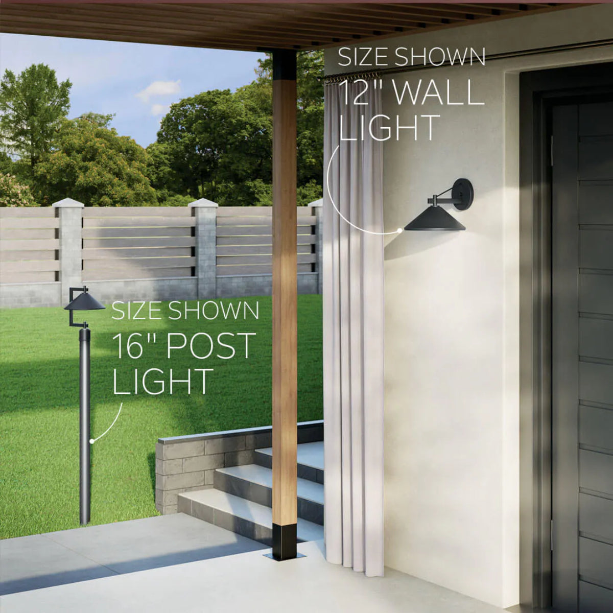 Ripley 8" 1-Light Outdoor Wall Light, Black Finish - Bees Lighting