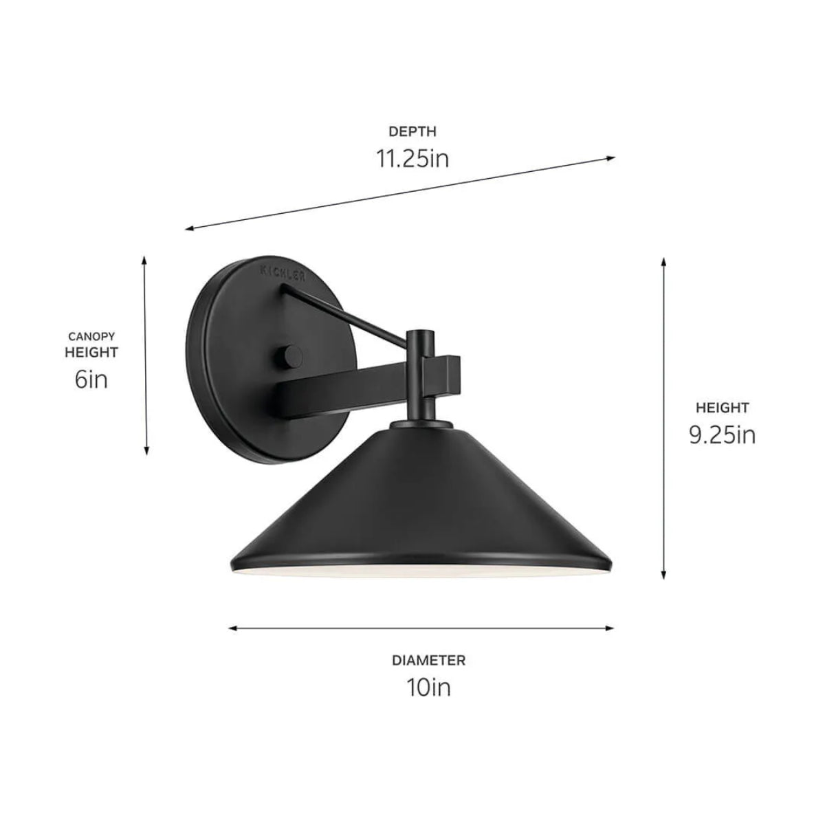 Ripley 10" 1-Light Outdoor Wall Light, Black Finish - Bees Lighting