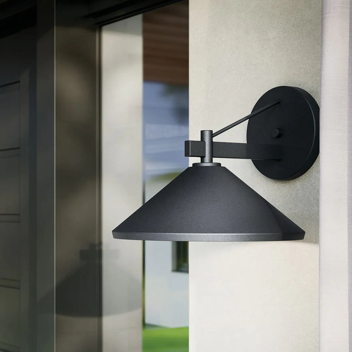 Ripley 12" 1-Light Outdoor Wall Light, Black Finish - Bees Lighting