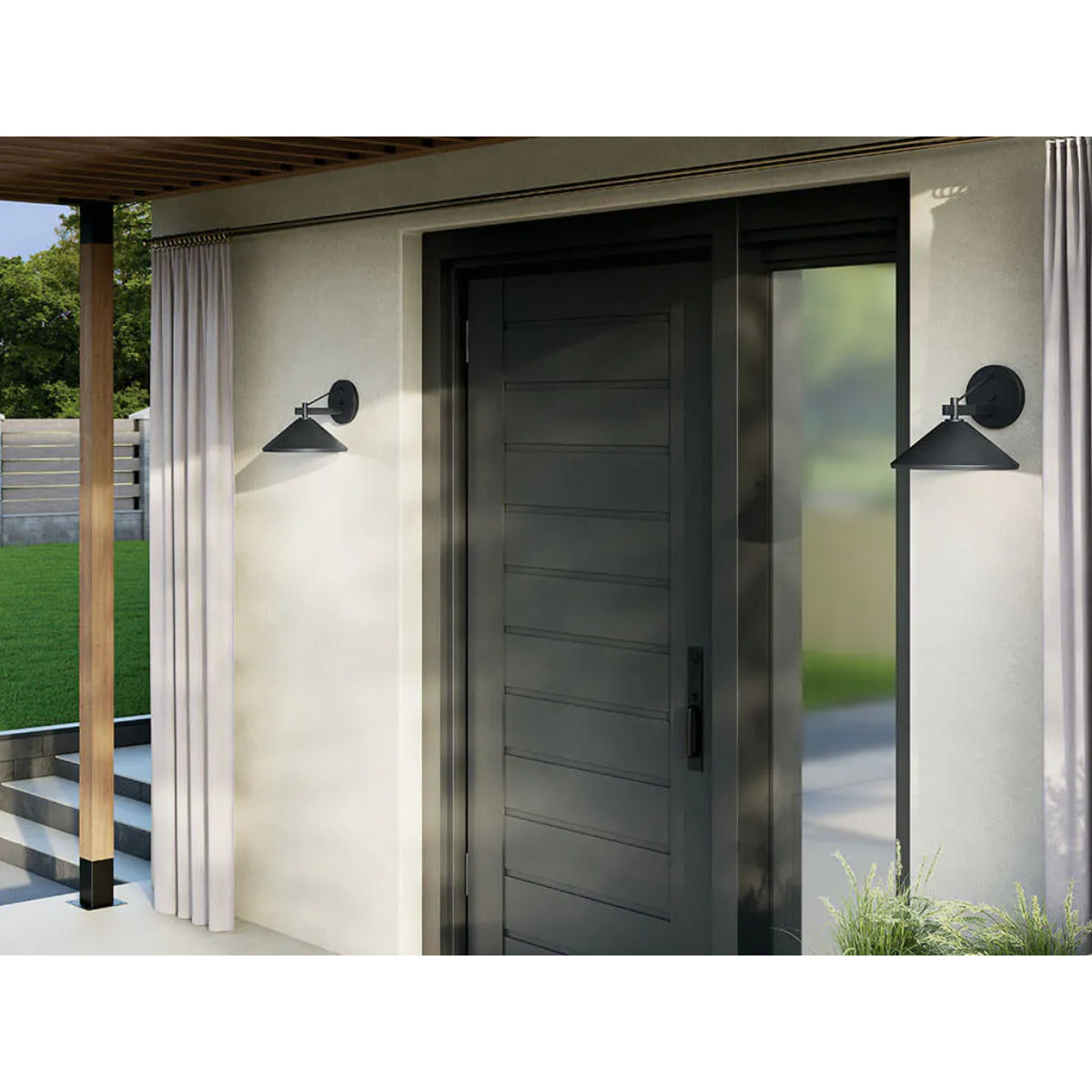 Ripley 12" 1-Light Outdoor Wall Light, Black Finish - Bees Lighting