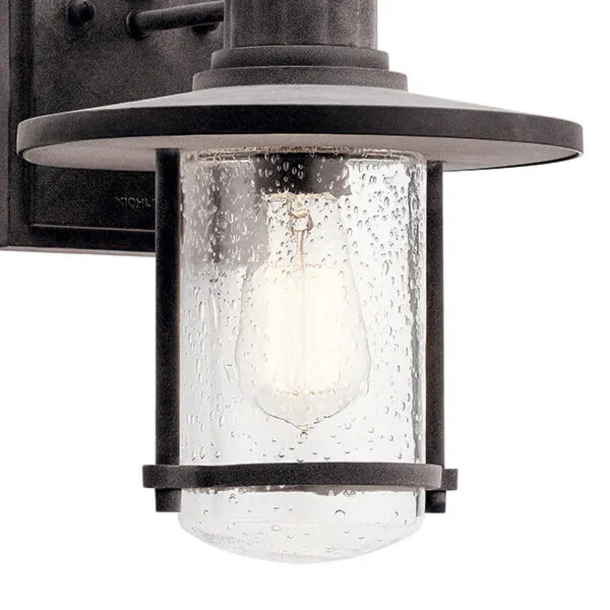 Riverwood 17" 1-Light Outdoor Wall Light With Clear Seeded Glass, Bronze Finish - Bees Lighting