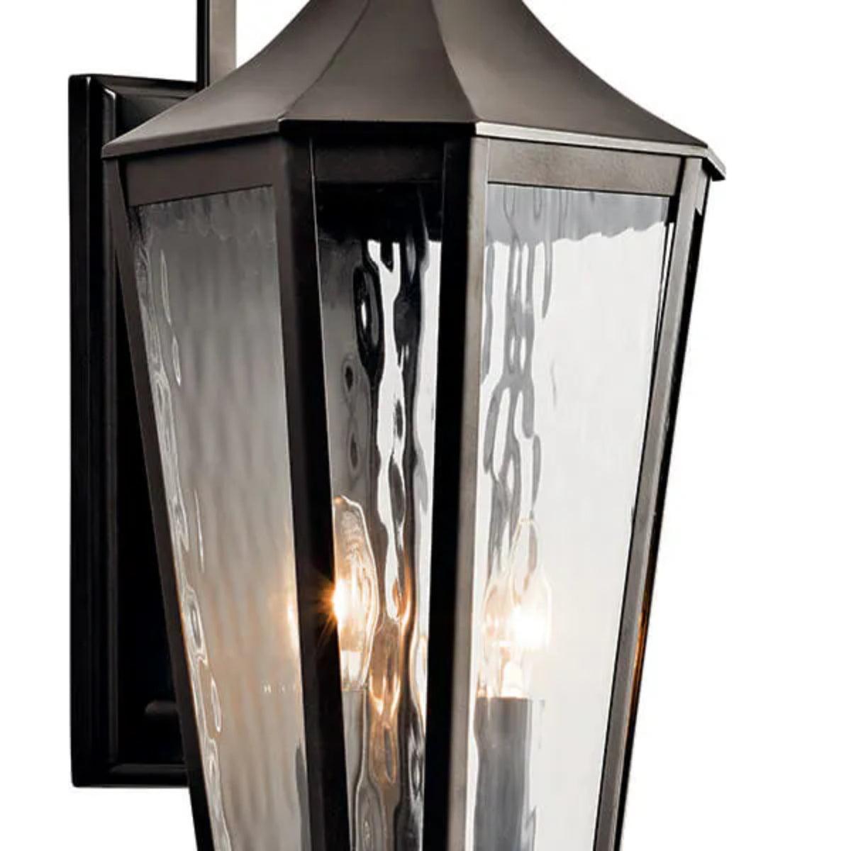 Rochdale 25" 2-Light Outdoor Wall Light With Clear Water Glass, Bronze Finish - Bees Lighting