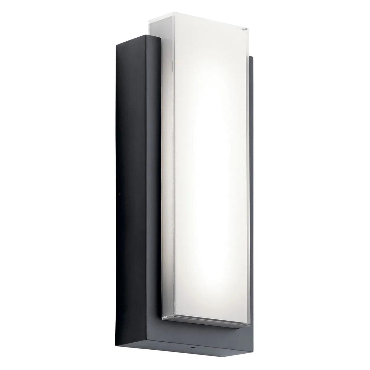 Dahlia 19 In 2-Lights LED Outdoor Wall Light With Painted White Inside Glass, Black Finish - Bees Lighting