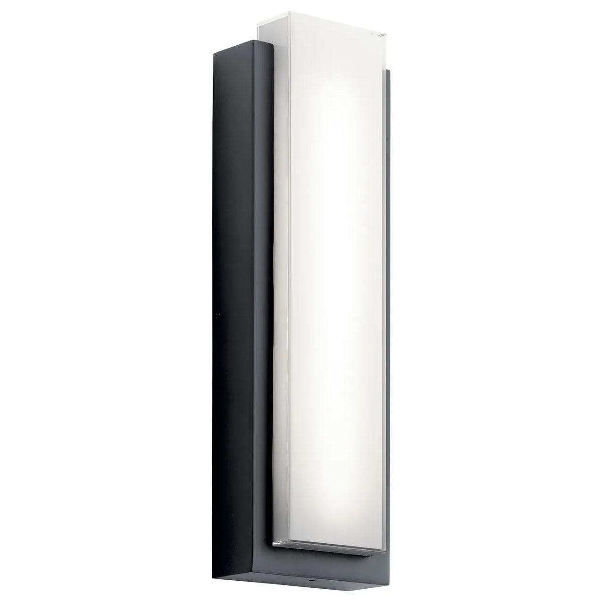 Dahlia 25 In 2-Lights LED Outdoor Wall Light With Painted White Inside Glass, Black Finish - Bees Lighting