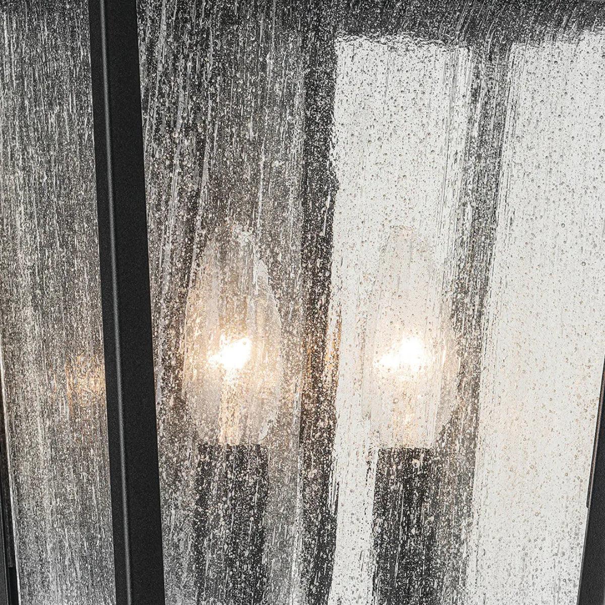 Forestdale 31" 3-Lights Outdoor Wall Light with Clear Seeded Glass, Black - Bees Lighting