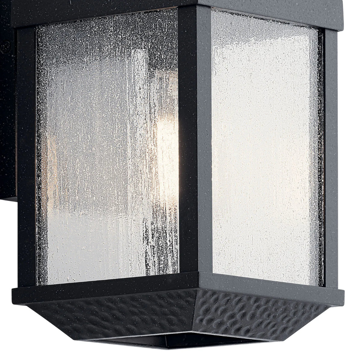 Springfield 14" 1-Light Outdoor Wall Light With Clear Seeded Glass, Black Finish - Bees Lighting
