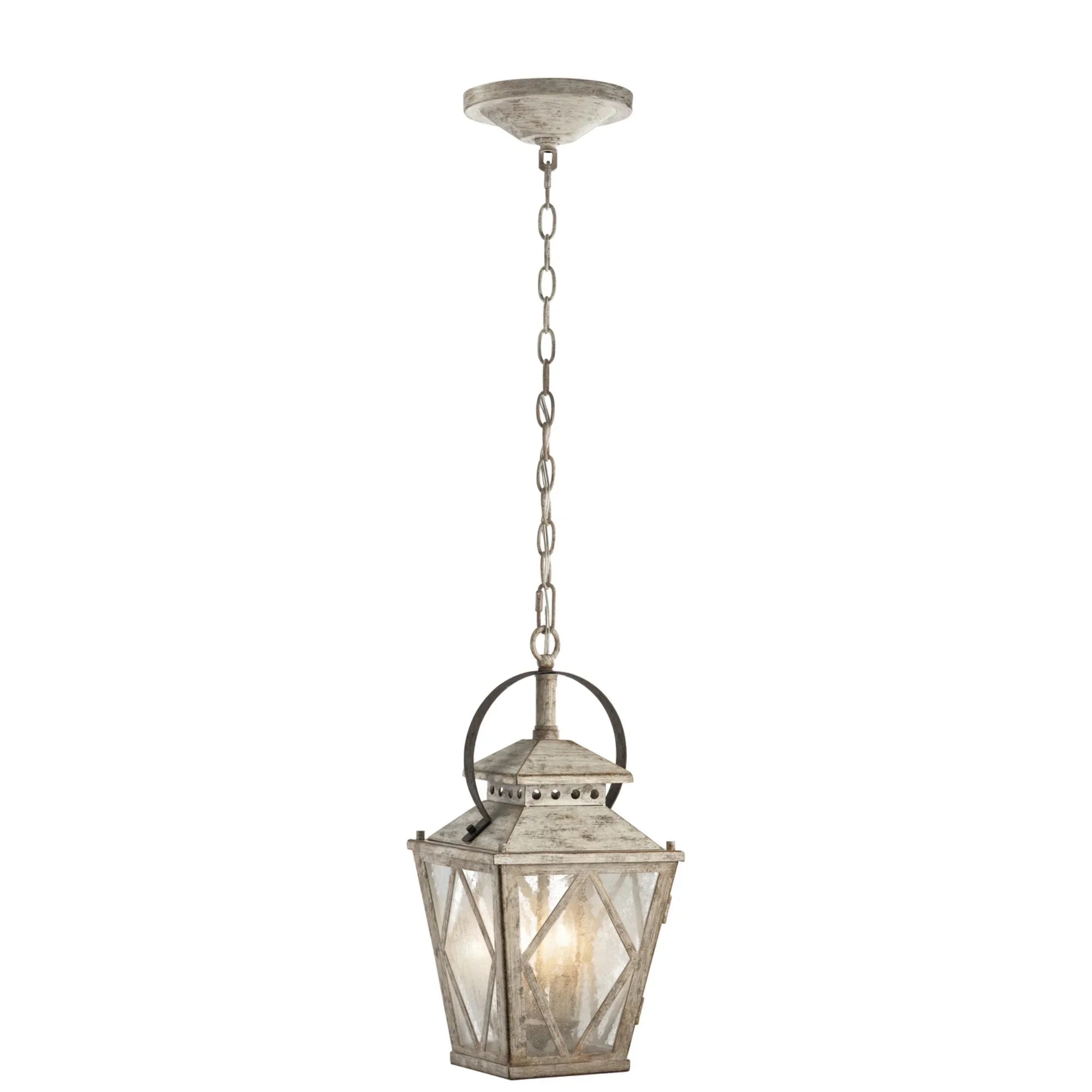 Hayman Bay 9" 2-Light Pendant, Distressed Antique White Finish - Bees Lighting