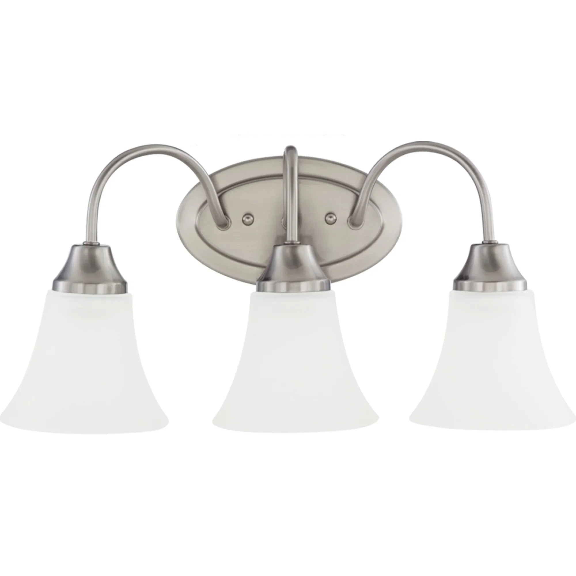 Holman 18" 3-Light Bathroom Vanity, Brushed Nickel Finish - Bees Lighting