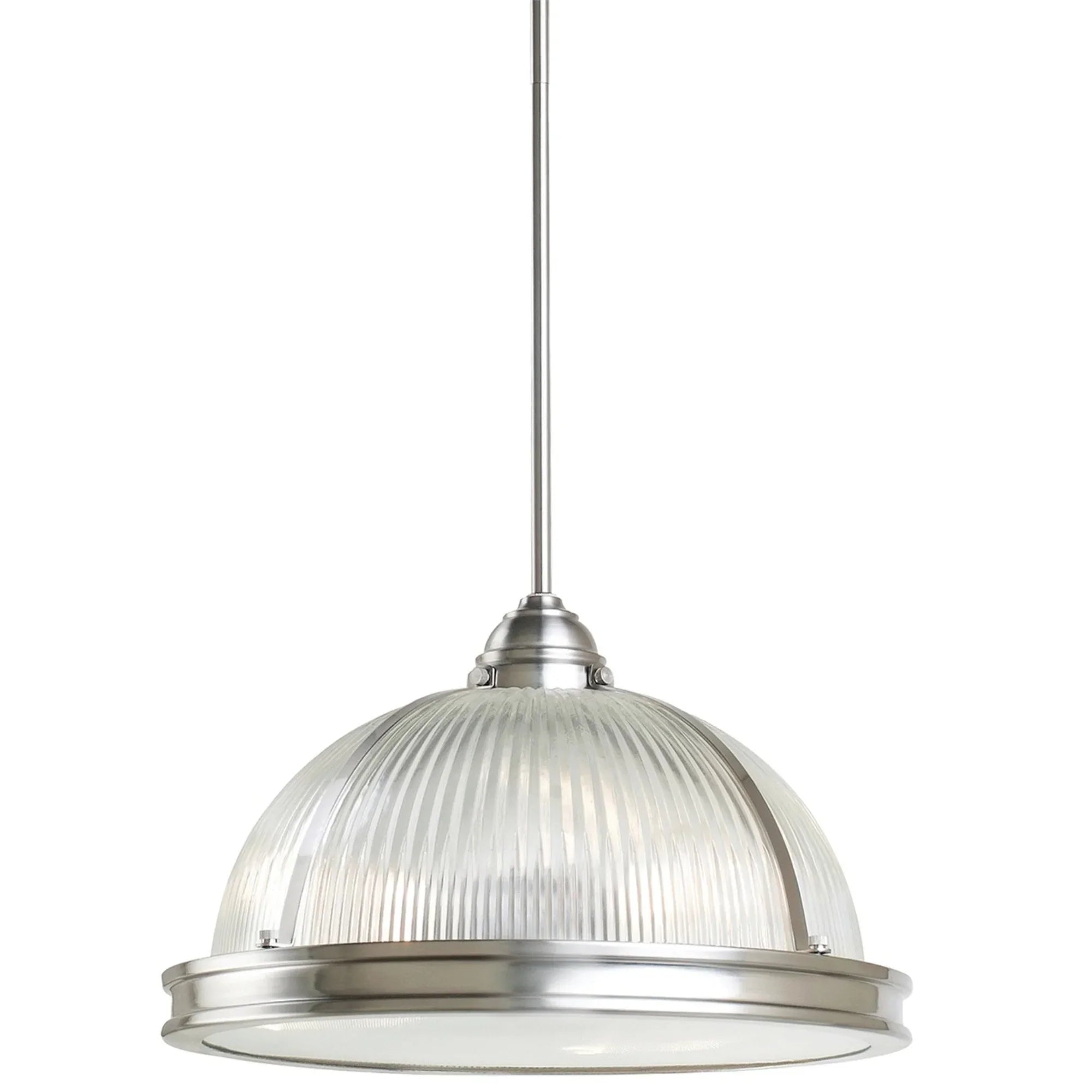 Pratt Street Prismatic 16" 3-Light Pendant, Brushed Nickel Finish - Bees Lighting