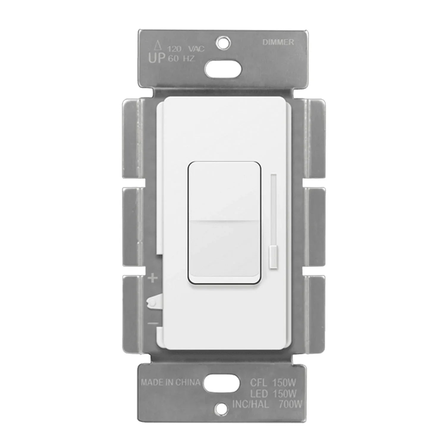 Decorator Dimmer Switch, 150 Watts LED, Single Pole/3-Way, White - Bees Lighting