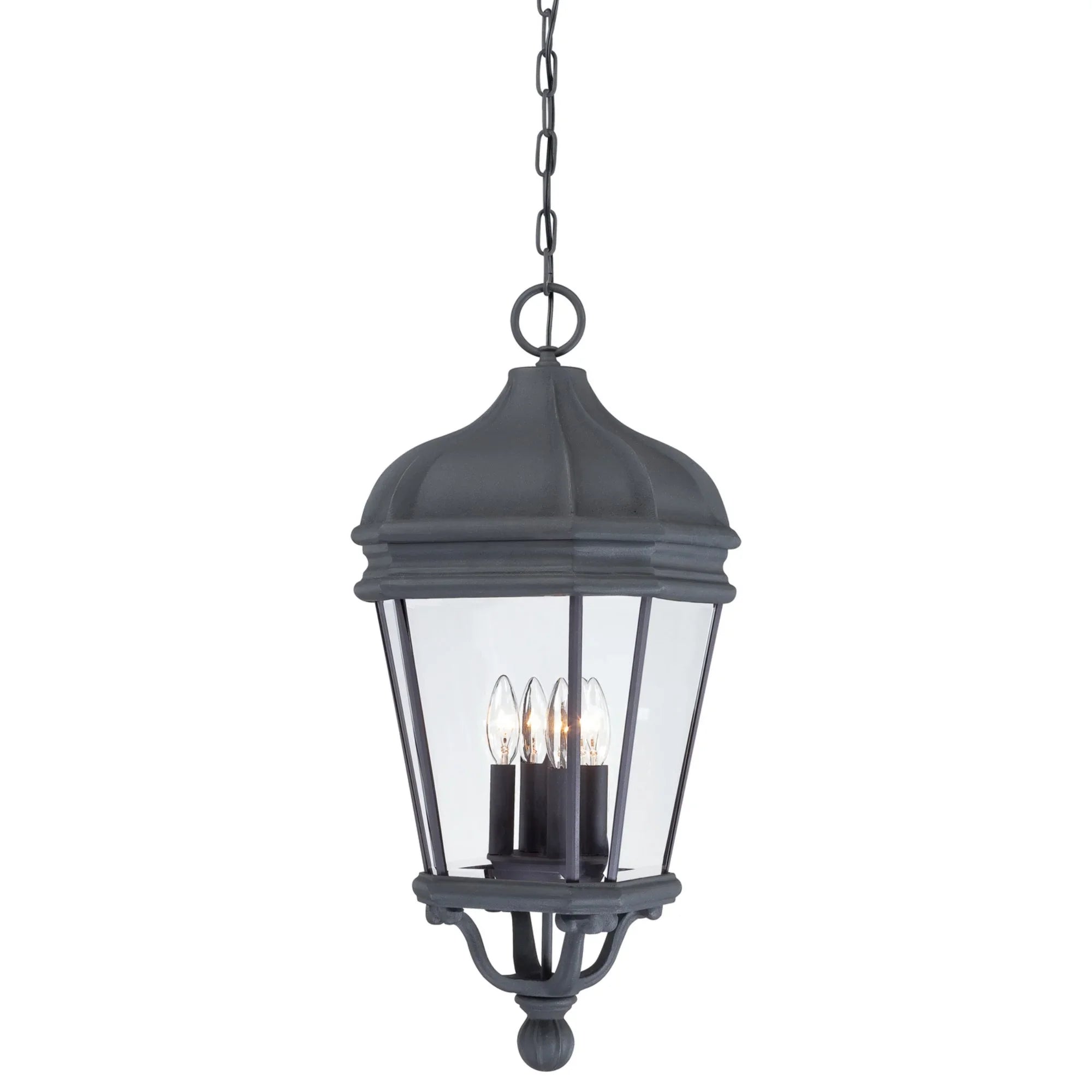 Harrison 29" 4-Light Outdoor Chain Hung, Coal Finish - Bees Lighting