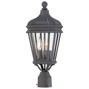 Harrison 20" 3-Light Outdoor Post Mount, Coal Finish - Bees Lighting