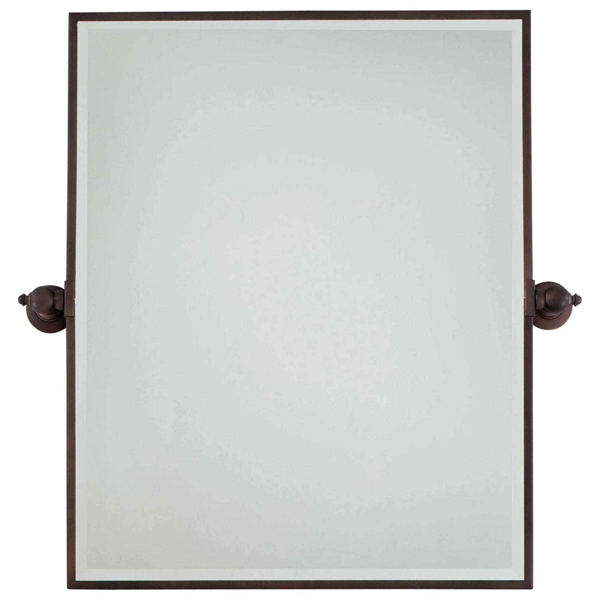 Pivoting Mirrors 30.25" x 29.5" Beveled XL Rectangle Mirror, Dark Brushed Bronze Finish - Bees Lighting
