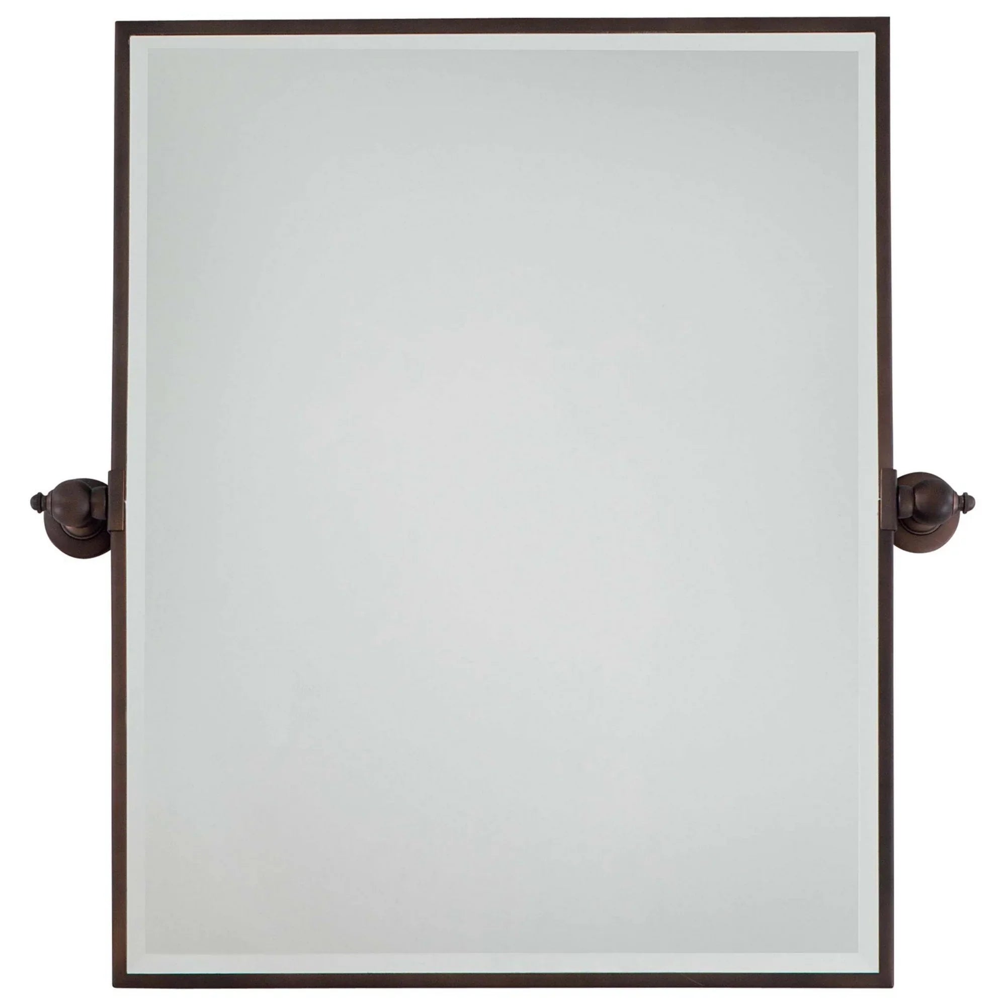 Pivoting Mirrors 30.25" x 29.5" Beveled XL Rectangle Mirror, Dark Brushed Bronze Finish - Bees Lighting