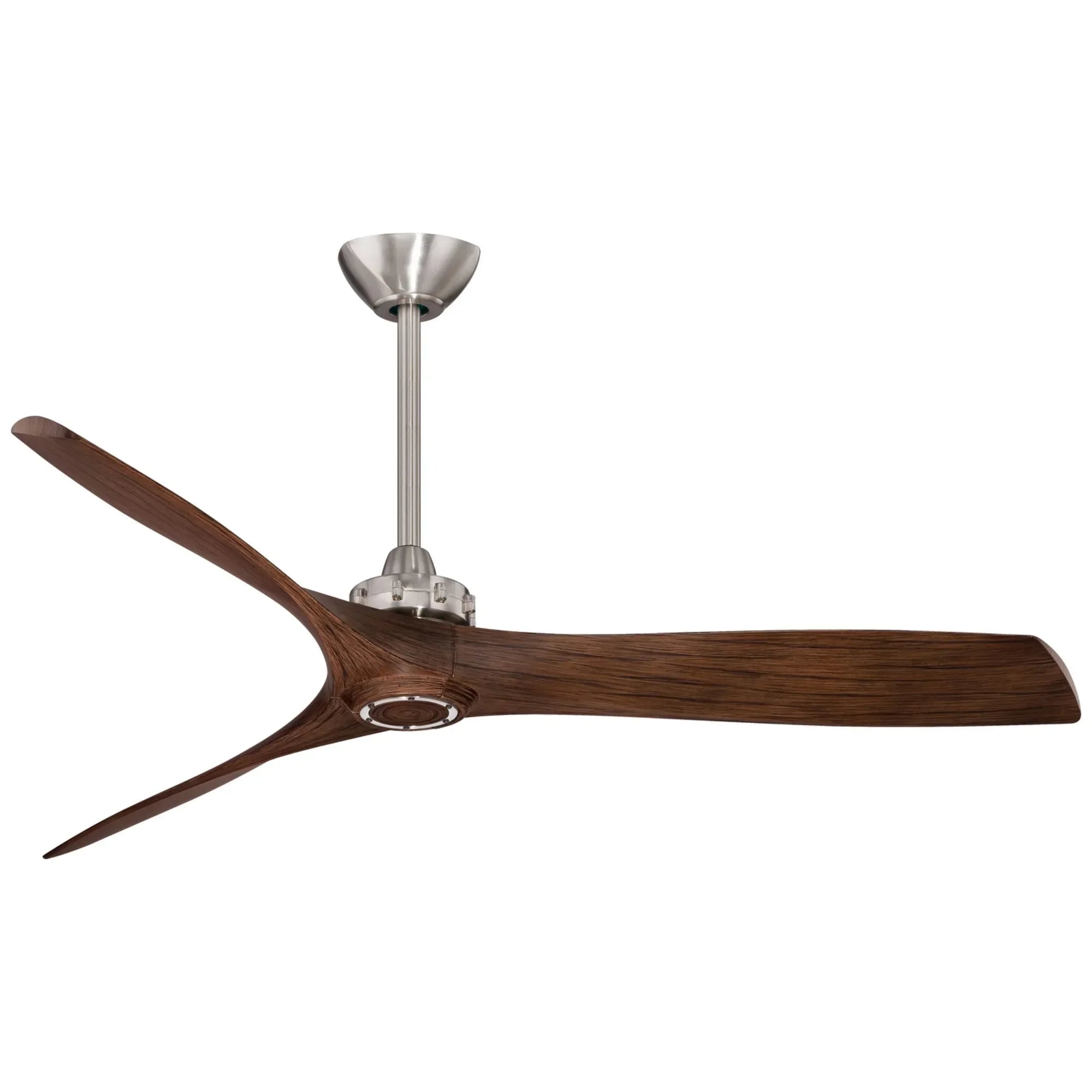 Aviation 60" Brushed Nickel & Medium Maple Indoor Ceiling Fan with Remote - Bees Lighting