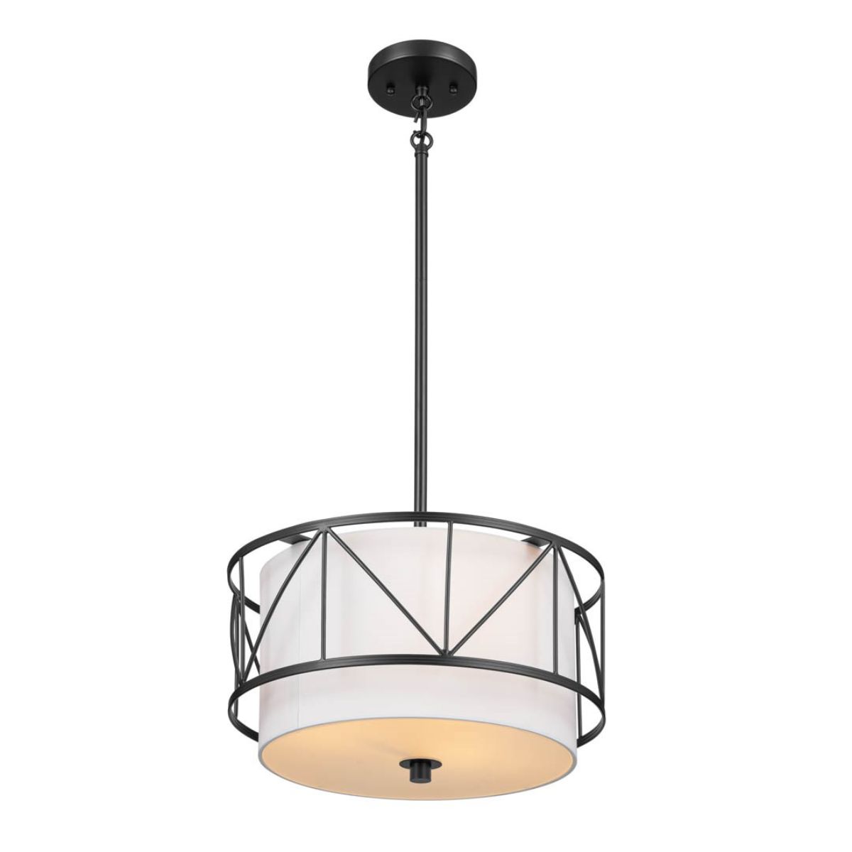 Birkleigh 14 in. 3 Lights Convertible Pendant/Semi Flush Mount Light Black finish - Bees Lighting