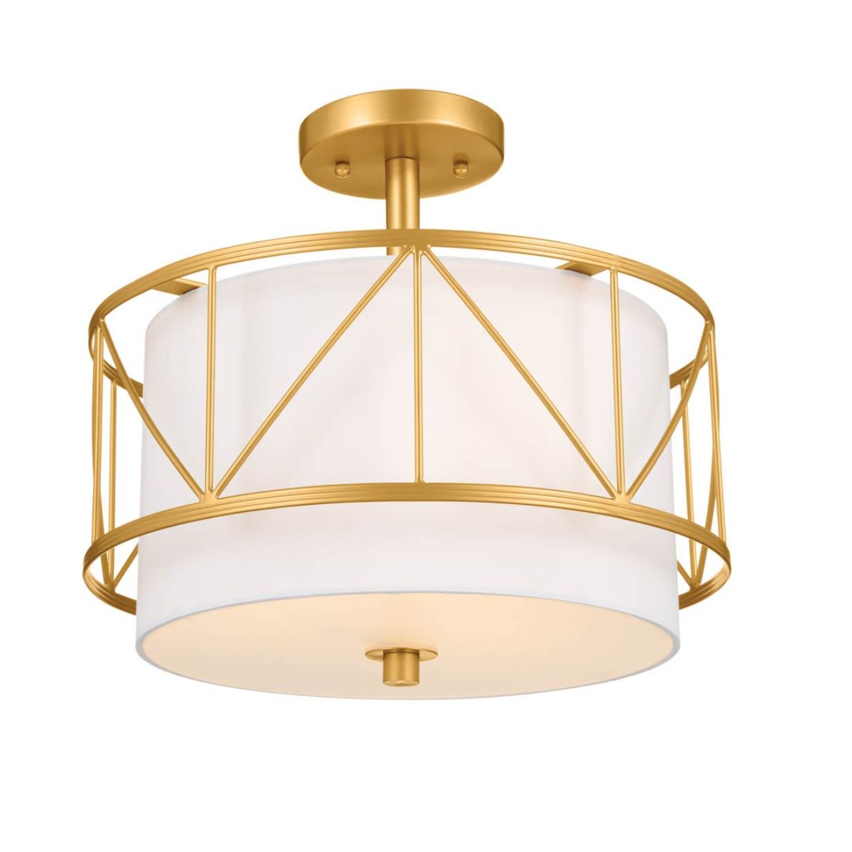 Birkleigh 14 in. 3 Lights Convertible Pendant/Semi Flush Mount Light Gold finish - Bees Lighting