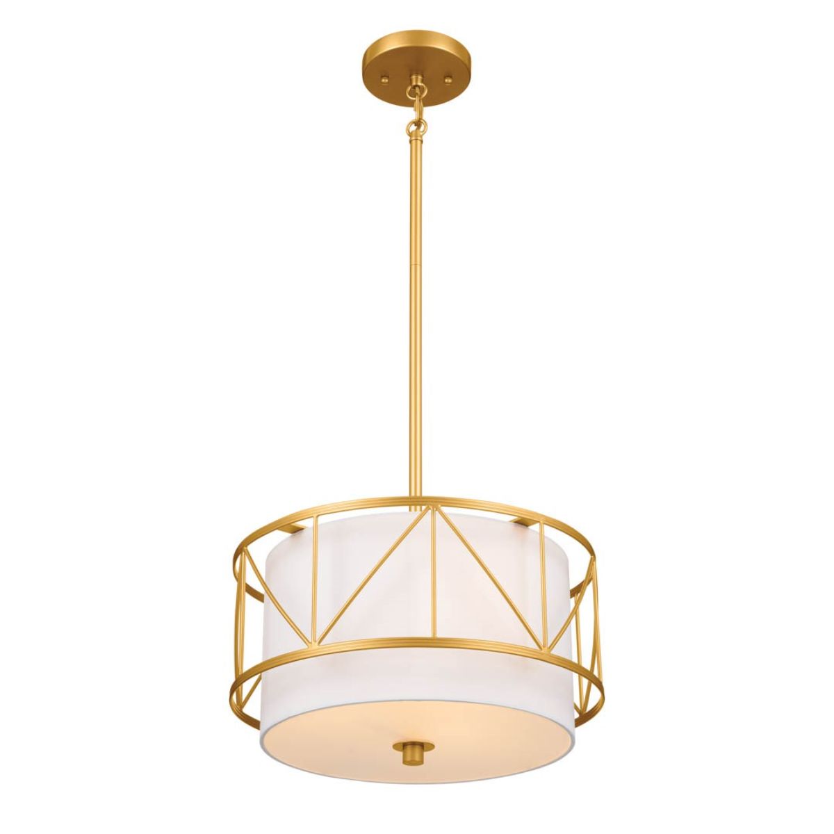 Birkleigh 14 in. 3 Lights Convertible Pendant/Semi Flush Mount Light Gold finish - Bees Lighting