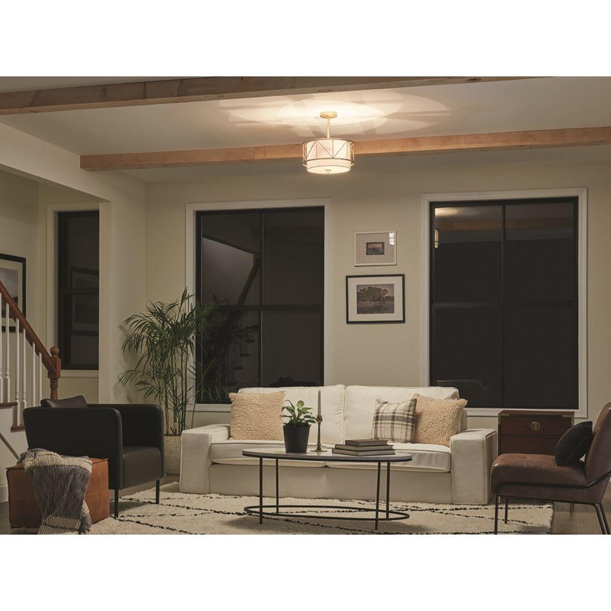 Birkleigh 14 in. 3 Lights Convertible Pendant/Semi Flush Mount Light Gold finish - Bees Lighting