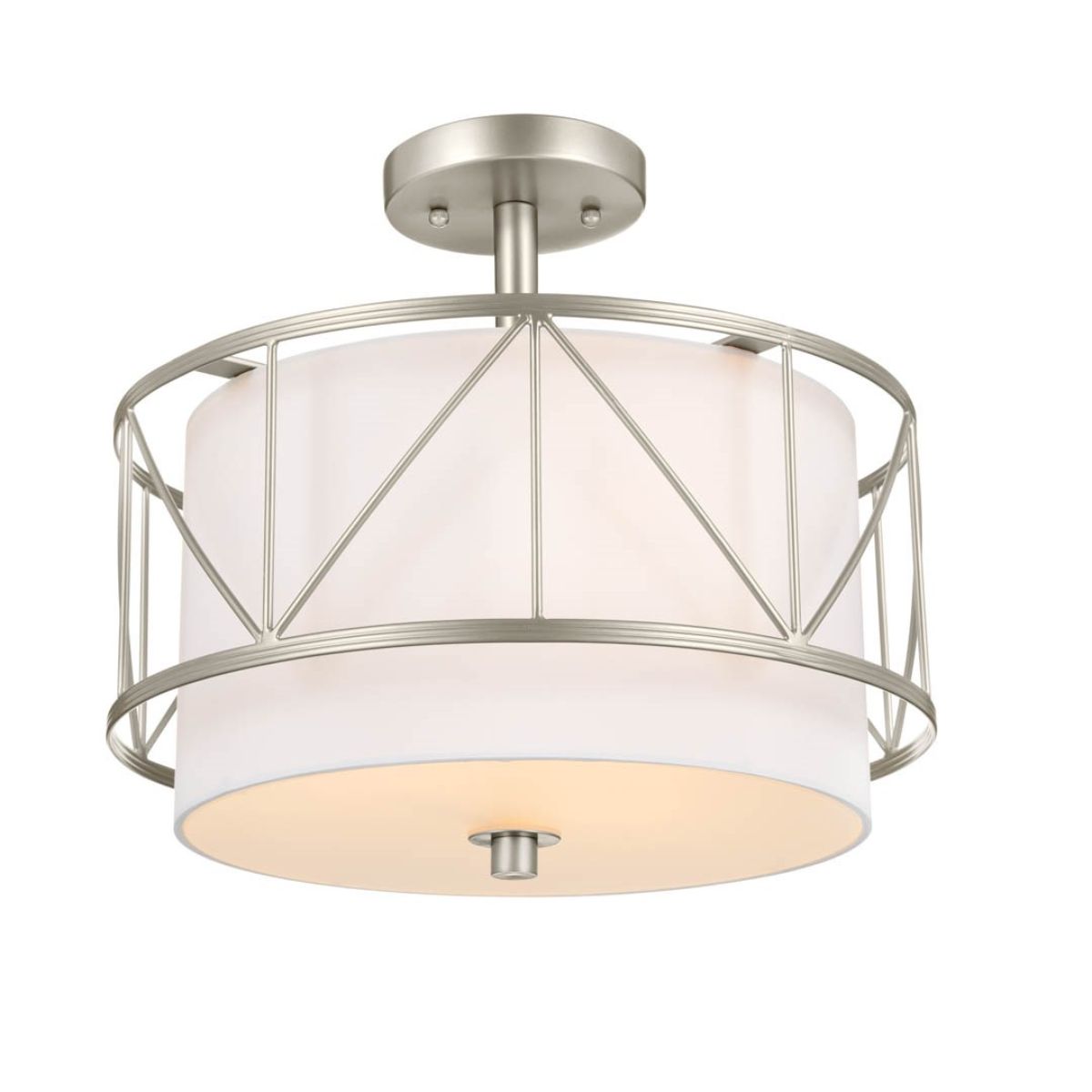 Birkleigh 14 in. 3 Lights Convertible Pendant/Semi Flush Mount Light Satin Nickel finish - Bees Lighting