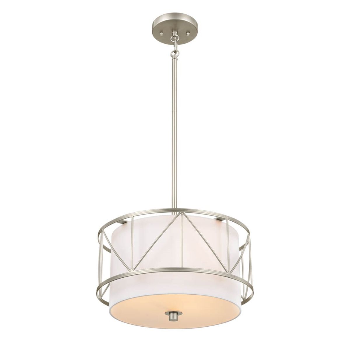 Birkleigh 14 in. 3 Lights Convertible Pendant/Semi Flush Mount Light Satin Nickel finish - Bees Lighting