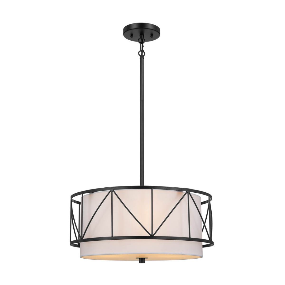 Birkleigh 18 in. 3 Lights Convertible Pendant/Semi Flush Mount Light Black finish - Bees Lighting