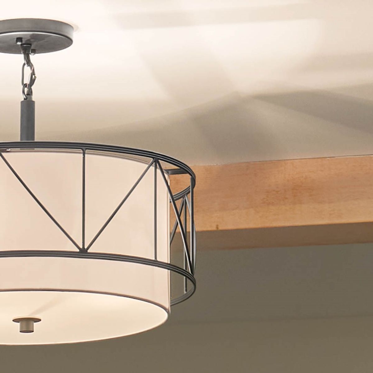 Birkleigh 18 in. 3 Lights Convertible Pendant/Semi Flush Mount Light Black finish - Bees Lighting