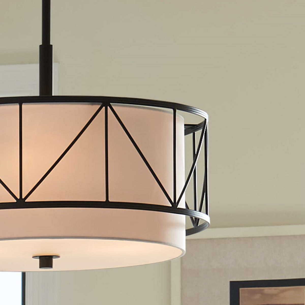 Birkleigh 18 in. 3 Lights Convertible Pendant/Semi Flush Mount Light Black finish - Bees Lighting