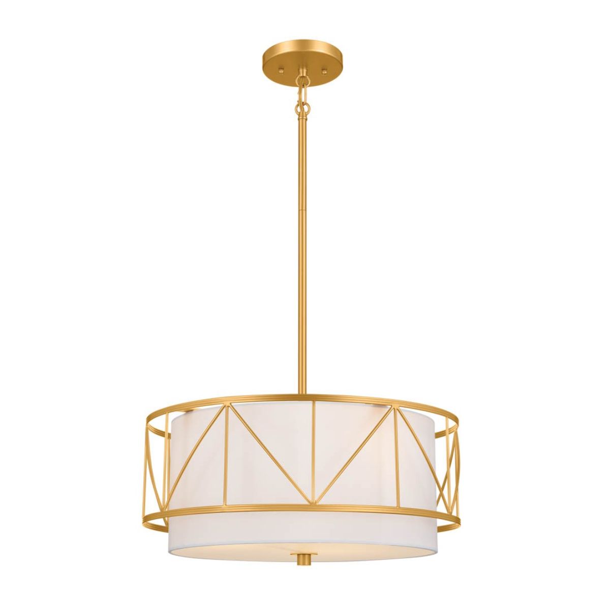 Birkleigh 18 in. 3 Lights Convertible Pendant/Semi Flush Mount Light Gold finish - Bees Lighting
