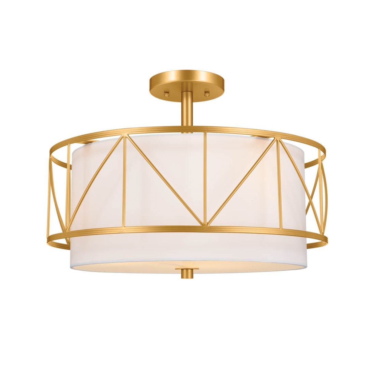 Birkleigh 18 in. 3 Lights Convertible Pendant/Semi Flush Mount Light Gold finish - Bees Lighting