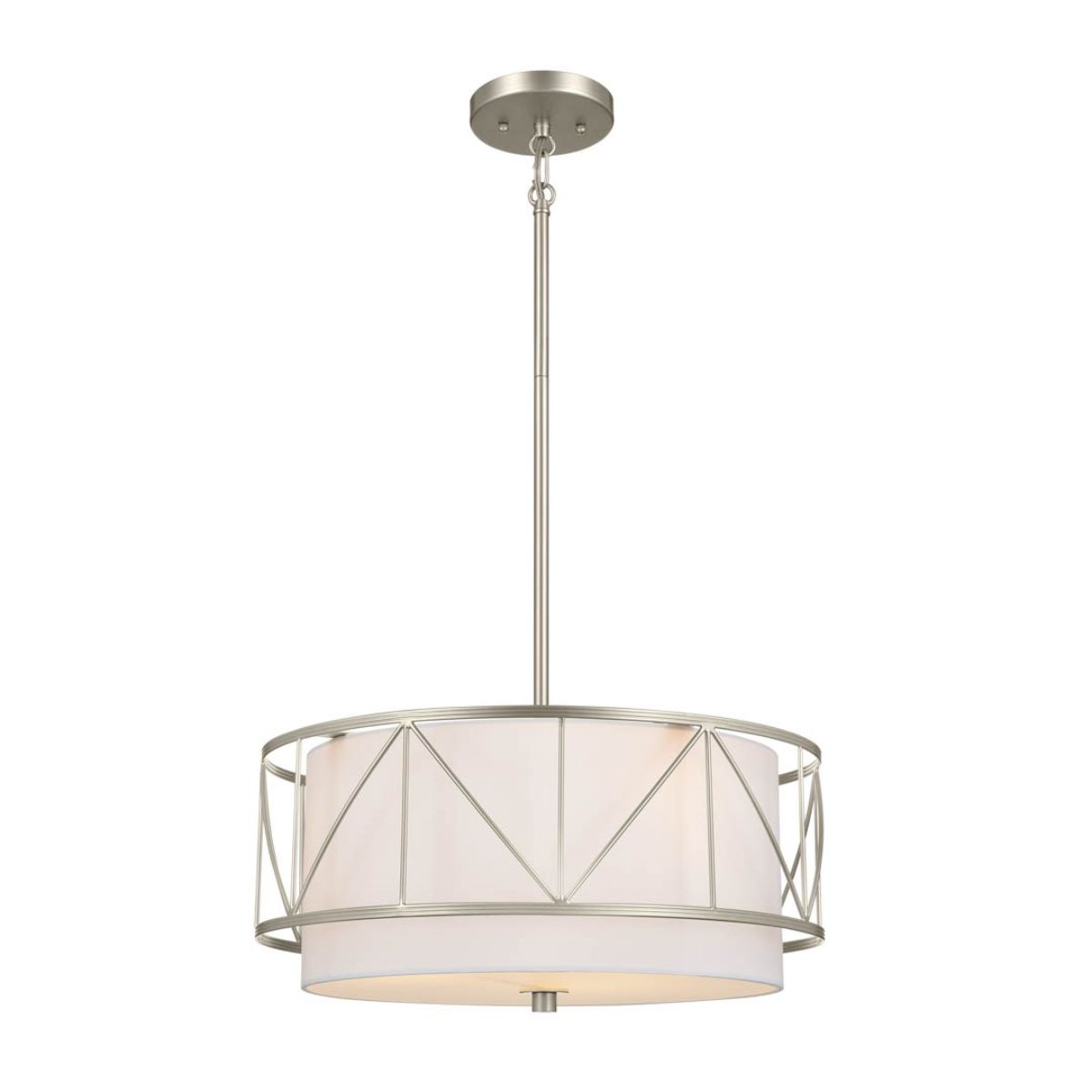 Birkleigh 18 in. 3 Lights Convertible Pendant/Semi Flush Mount Light Satin Nickel finish - Bees Lighting