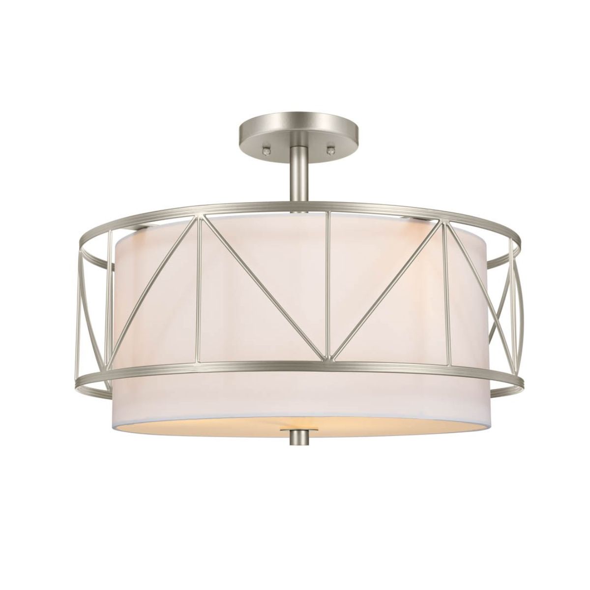 Birkleigh 18 in. 3 Lights Convertible Pendant/Semi Flush Mount Light Satin Nickel finish - Bees Lighting