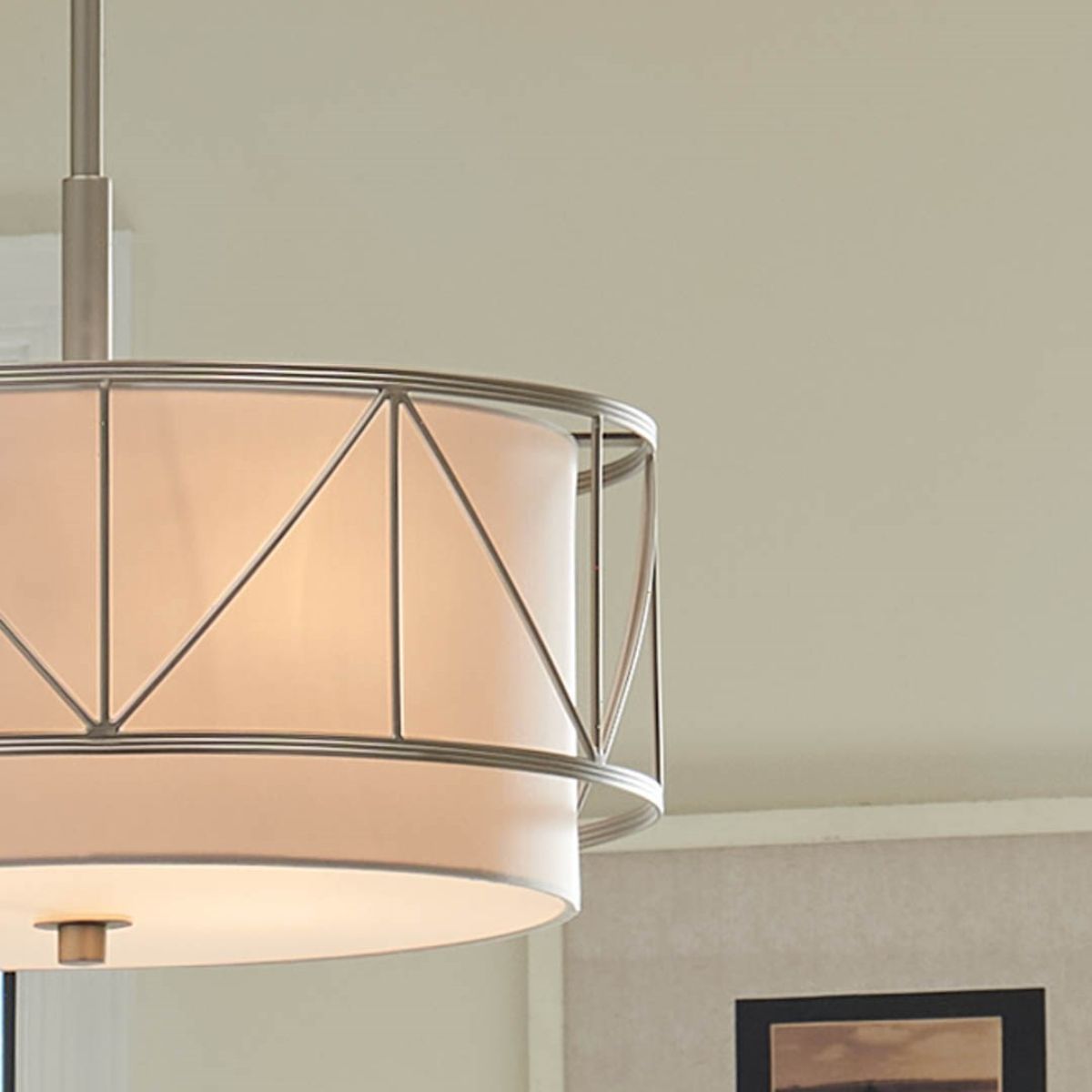 Birkleigh 18 in. 3 Lights Convertible Pendant/Semi Flush Mount Light Satin Nickel finish - Bees Lighting