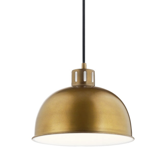 Zailey 11 in. Dome Pendant Light Natural Brass Finish - Bees Lighting
