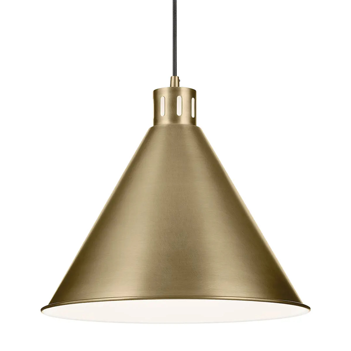 Zailey 16 in. Cone Pendant Light Natural Brass Finish - Bees Lighting
