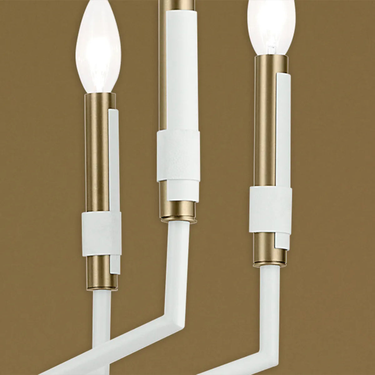 Armand 38" Armand 10-Light Chandelier 1-Tier, White and bronze Finish - Bees Lighting