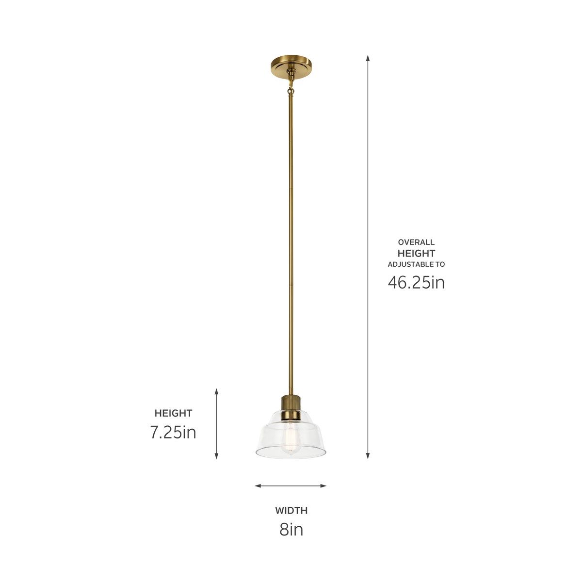Eastmont 8 in. Mini Pendant Light Brushed Brass finish - Bees Lighting