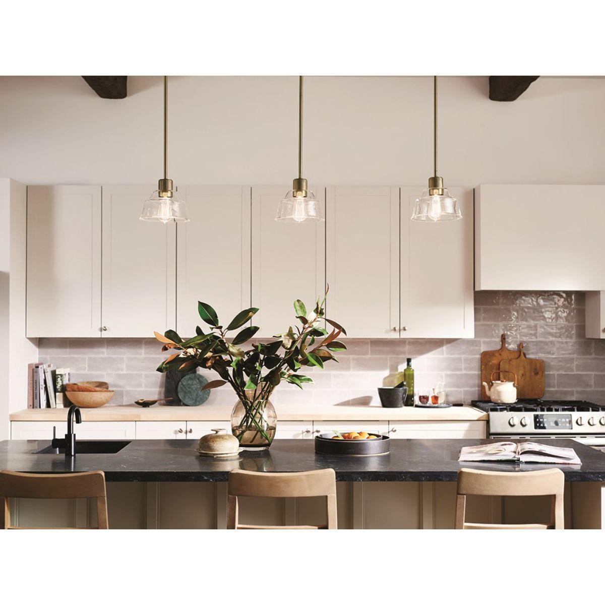 Eastmont 8 in. Pendant Light Brushed Brass finish - Bees Lighting