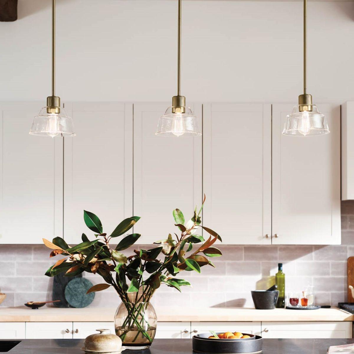 Eastmont 8 in. Pendant Light Brushed Brass finish - Bees Lighting