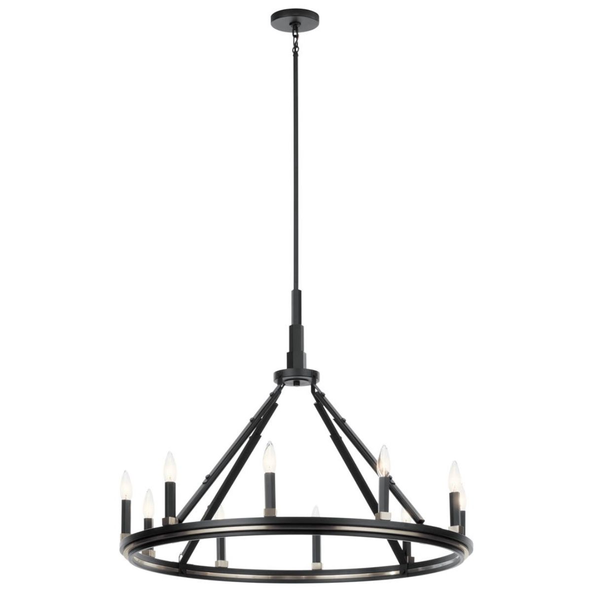 Emmala 34 in. 10 Lights Chandelier Black finish - Bees Lighting