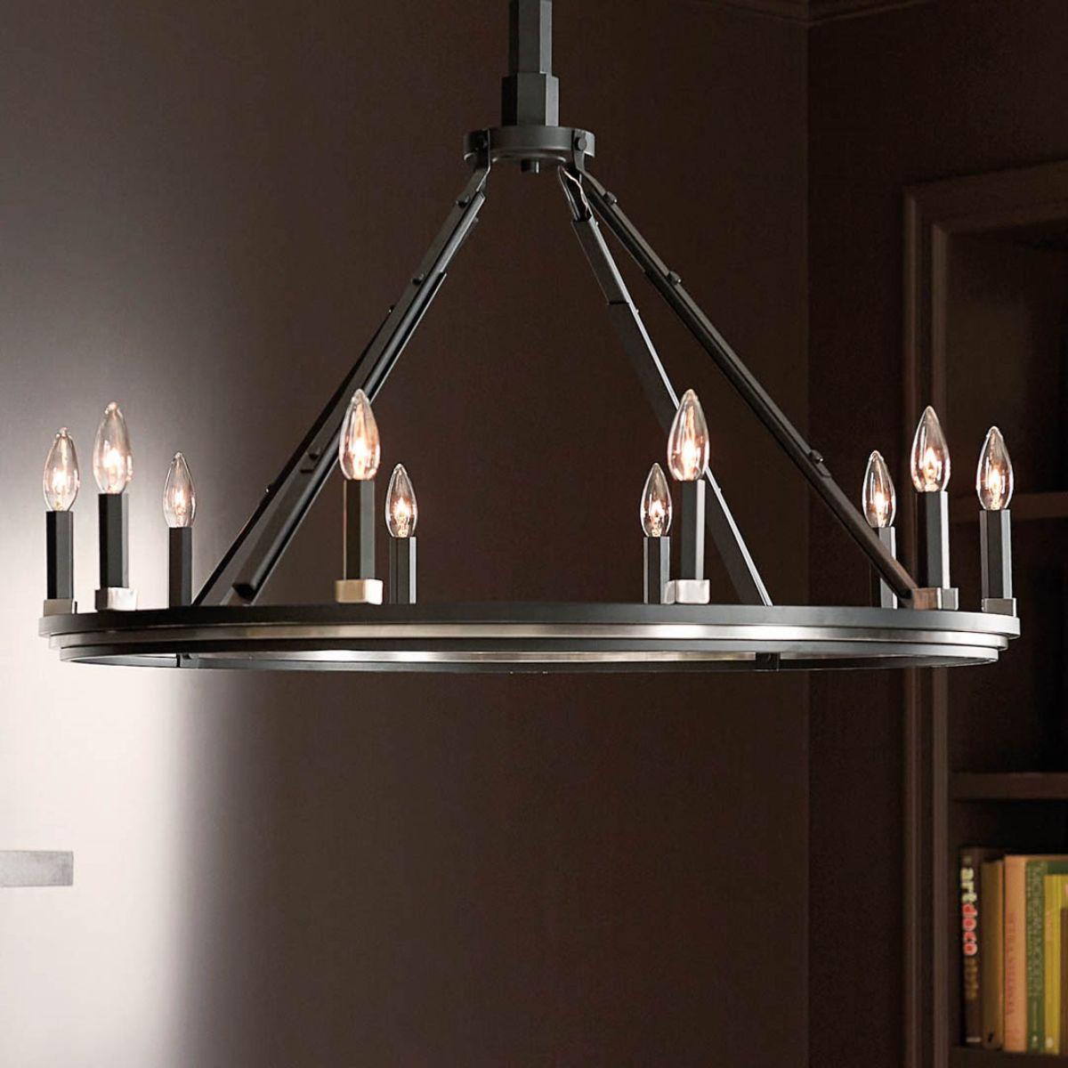 Emmala 34 in. 10 Lights Chandelier Black finish - Bees Lighting