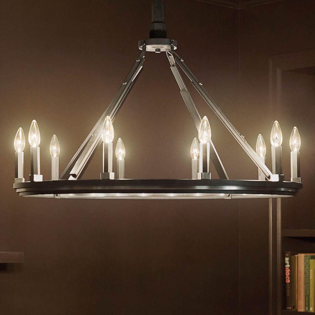 Emmala 34 in. 10 Lights Chandelier Black finish - Bees Lighting