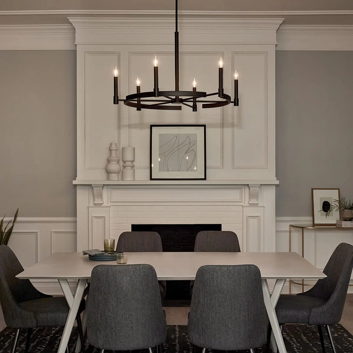 Tolani 34" 6-Light Chandelier, Black Finish - Bees Lighting