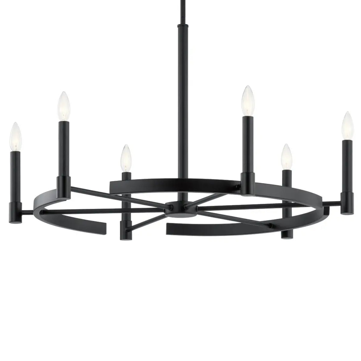 Tolani 34" 6-Light Chandelier, Black Finish - Bees Lighting