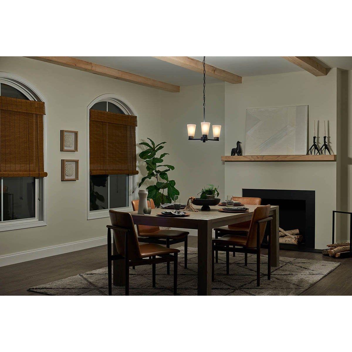 Stamos 18 in. 3 Lights Chandelier Black finish - Bees Lighting