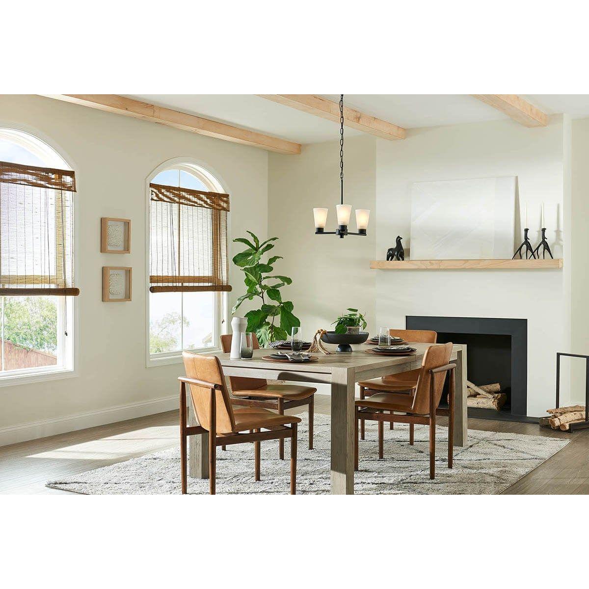 Stamos 18 in. 3 Lights Chandelier Black finish - Bees Lighting