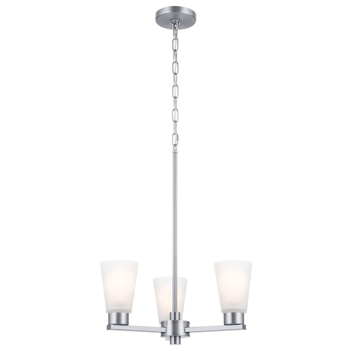Stamos 18 in. 3 Lights Chandelier Brushed Nickel finish - Bees Lighting
