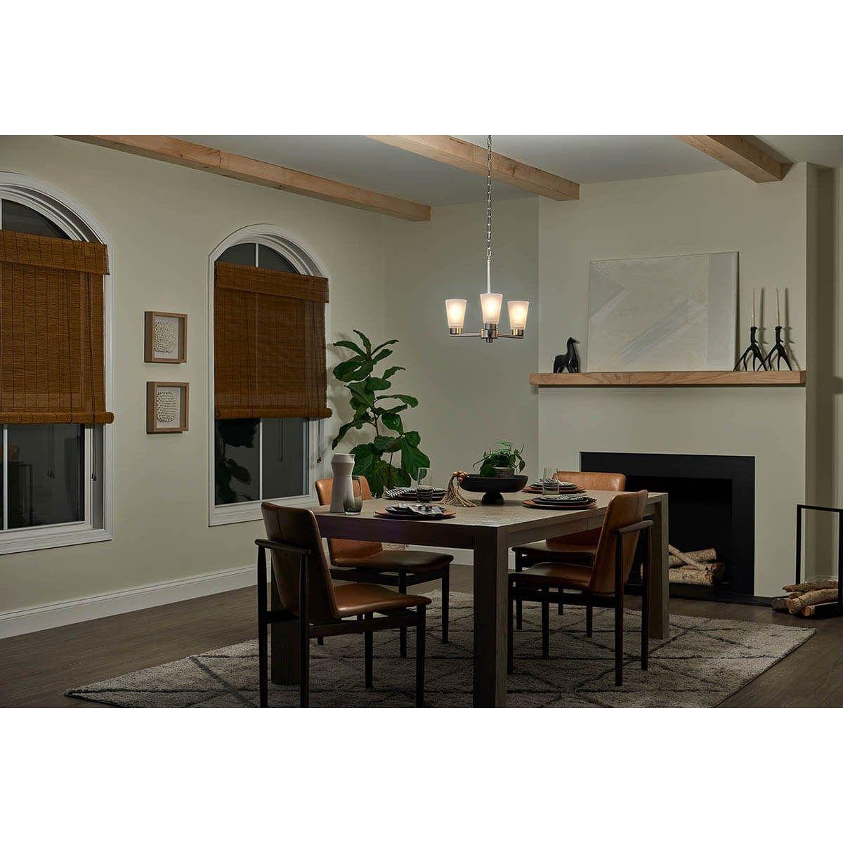 Stamos 18 in. 3 Lights Chandelier Brushed Nickel finish - Bees Lighting